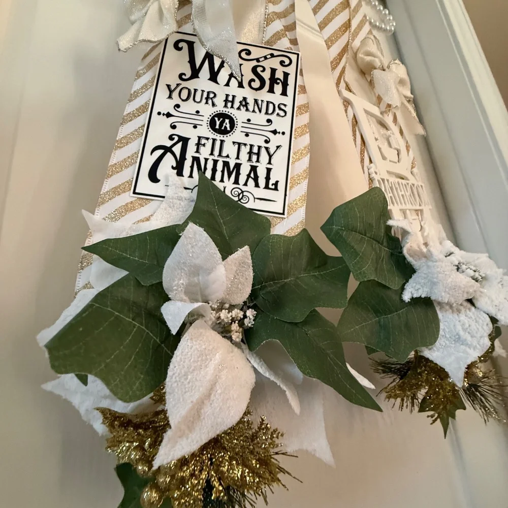 Im Featured! Holiday Bathroom Over The Door Double Christmas Swag wreath